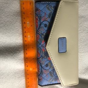 Pretty floral blue wallet leather